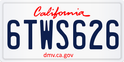 CA license plate 6TWS626