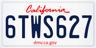 CA license plate 6TWS627