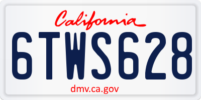 CA license plate 6TWS628