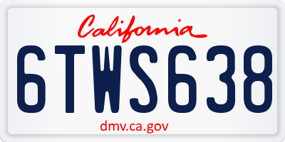 CA license plate 6TWS638