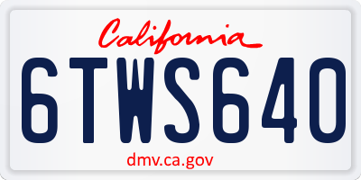 CA license plate 6TWS640