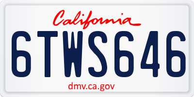 CA license plate 6TWS646