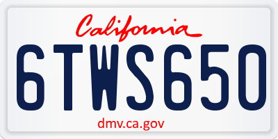 CA license plate 6TWS650