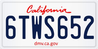 CA license plate 6TWS652