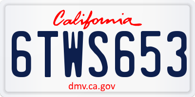 CA license plate 6TWS653