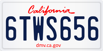CA license plate 6TWS656