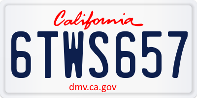 CA license plate 6TWS657
