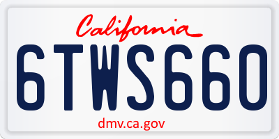 CA license plate 6TWS660