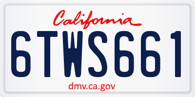 CA license plate 6TWS661