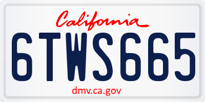 CA license plate 6TWS665