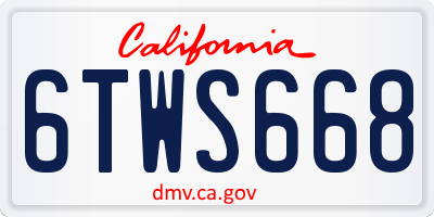 CA license plate 6TWS668