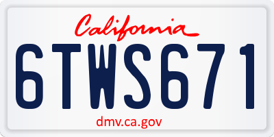 CA license plate 6TWS671
