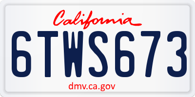 CA license plate 6TWS673