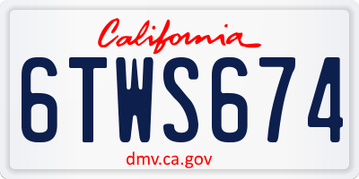 CA license plate 6TWS674