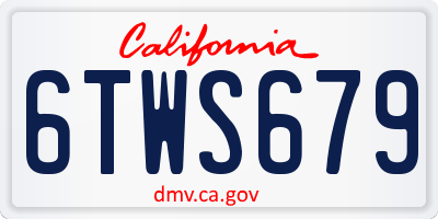 CA license plate 6TWS679
