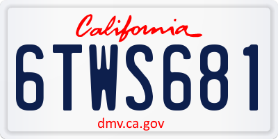 CA license plate 6TWS681