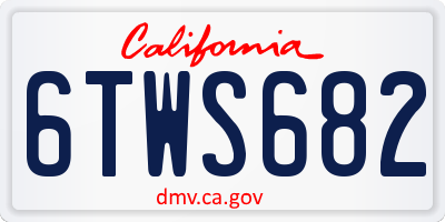 CA license plate 6TWS682