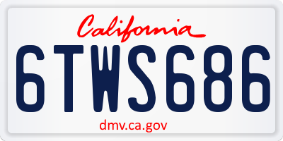 CA license plate 6TWS686