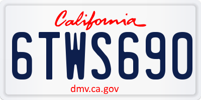 CA license plate 6TWS690
