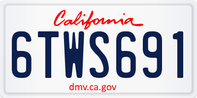 CA license plate 6TWS691