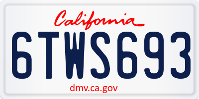 CA license plate 6TWS693