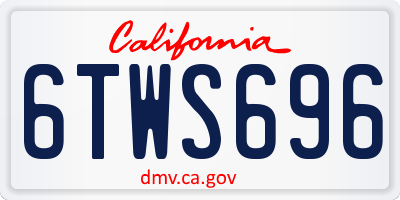 CA license plate 6TWS696