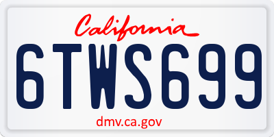 CA license plate 6TWS699