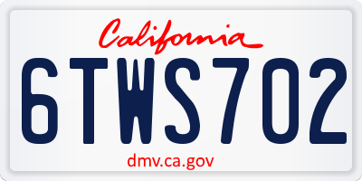 CA license plate 6TWS702