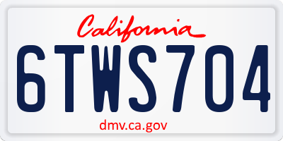 CA license plate 6TWS704