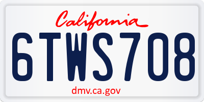 CA license plate 6TWS708