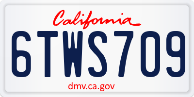 CA license plate 6TWS709