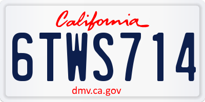 CA license plate 6TWS714