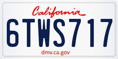 CA license plate 6TWS717