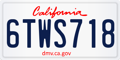 CA license plate 6TWS718