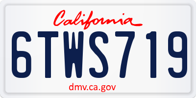 CA license plate 6TWS719