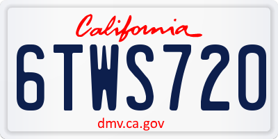 CA license plate 6TWS720