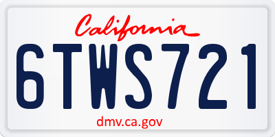 CA license plate 6TWS721