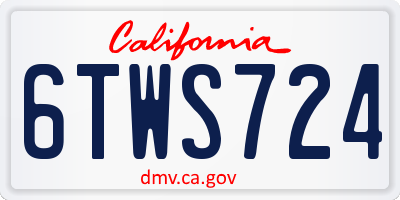 CA license plate 6TWS724