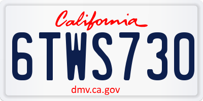 CA license plate 6TWS730