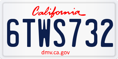 CA license plate 6TWS732