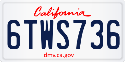CA license plate 6TWS736