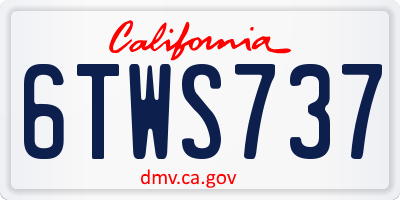 CA license plate 6TWS737