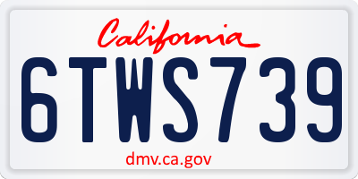 CA license plate 6TWS739