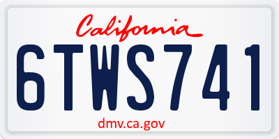 CA license plate 6TWS741