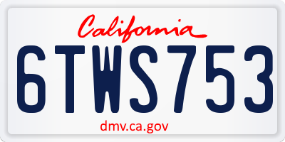 CA license plate 6TWS753