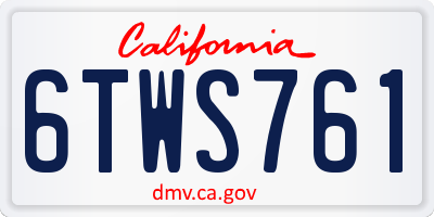 CA license plate 6TWS761