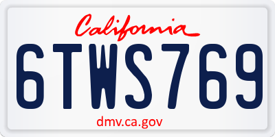 CA license plate 6TWS769