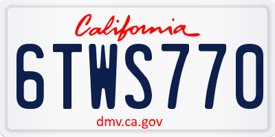 CA license plate 6TWS770
