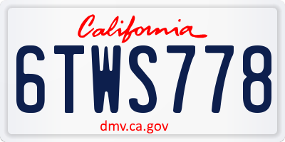 CA license plate 6TWS778