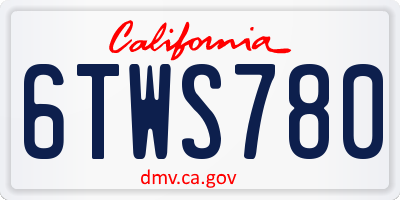CA license plate 6TWS780